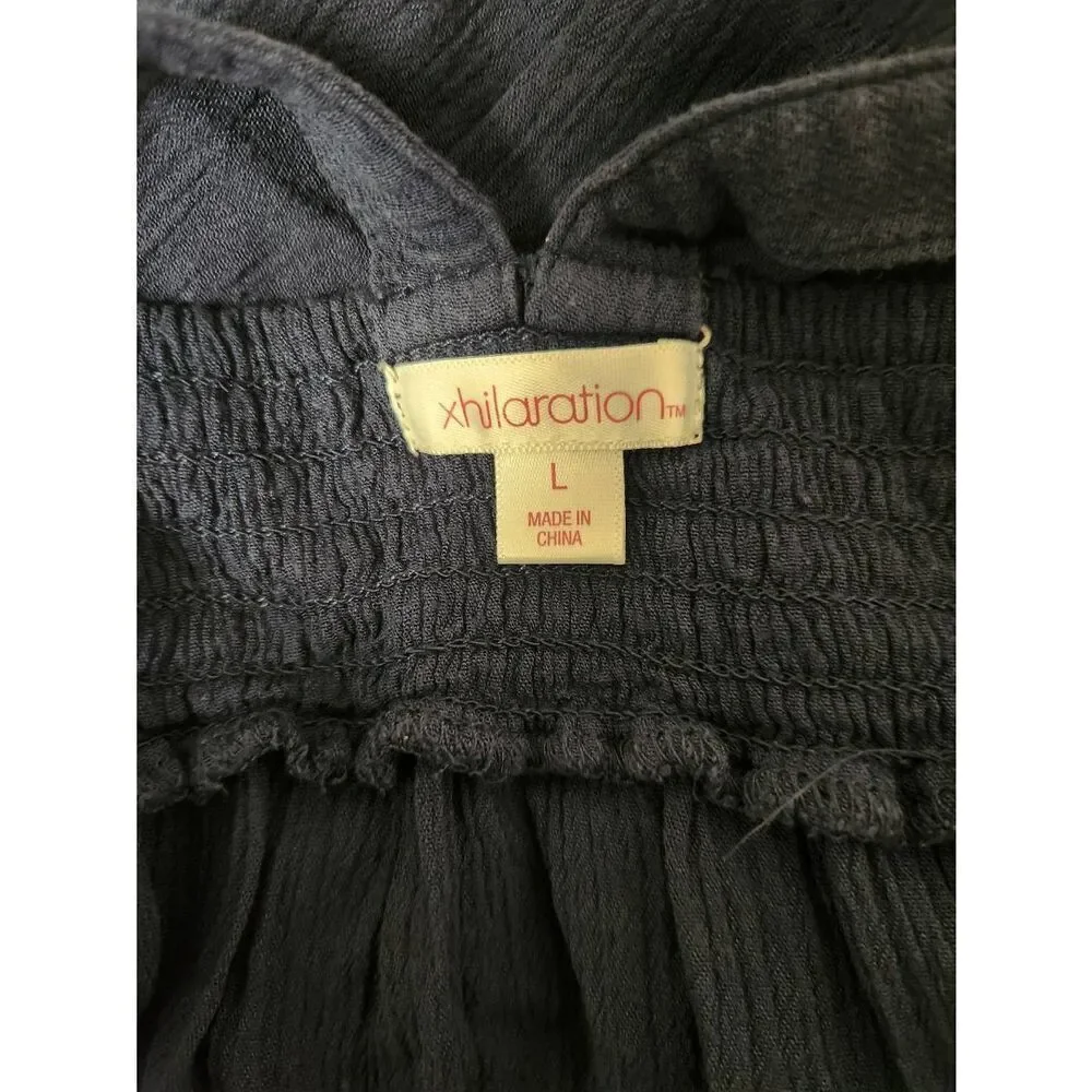 Xhilaration Blue halter tank with embroidered details size L - Picture 6 of 6